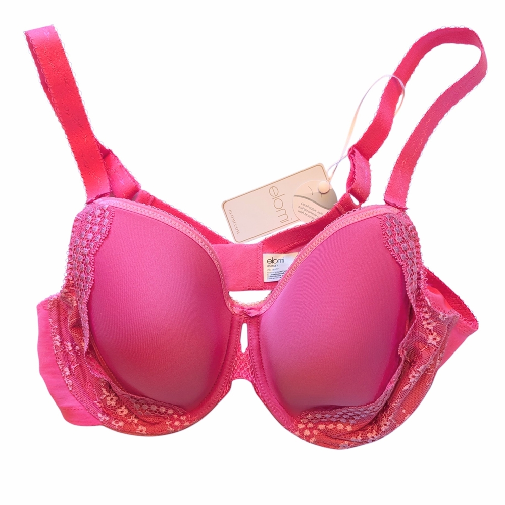 NWT Elomi 36DD Charley Spacer Molded Underwire Bra Pink EL4383